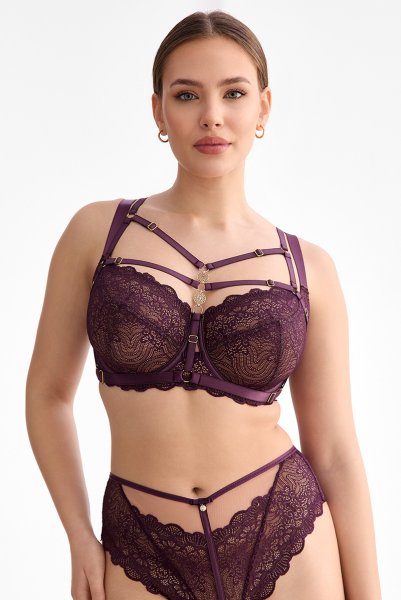 画像3: MARIBEL cherry-HN |ボディハーネス・バイオレット | ewabien エヴァビアン (3)