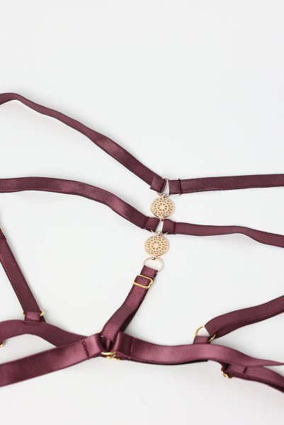 画像9: MARIBEL cherry-HN |ボディハーネス・バイオレット | ewabien エヴァビアン (9)