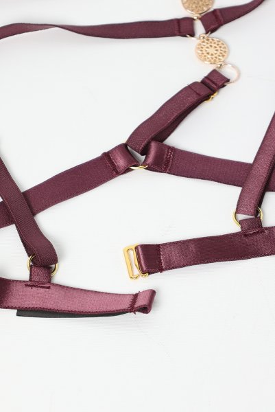 画像10: MARIBEL cherry-HN |ボディハーネス・バイオレット | ewabien エヴァビアン (10)