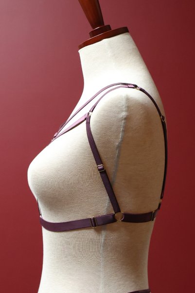 画像12: MARIBEL cherry-HN |ボディハーネス・バイオレット | ewabien エヴァビアン (12)
