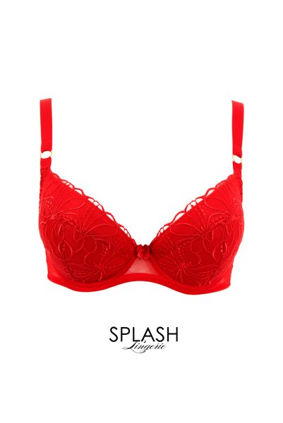 画像1: HARPER-red-B214 | 3/4カップ・ワイヤーブラ・グラマー向け・レッド| ewabien エヴァビアン【サイズ交換OK】 輸入下着・高級ランジェリー  (1)