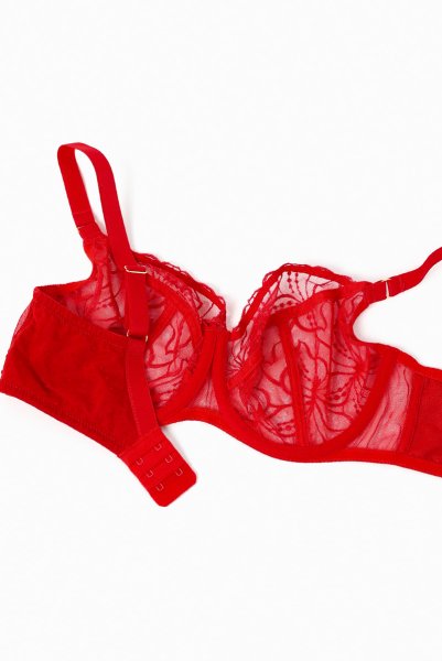 画像11: HARPER red B161 | フルカップブラ・パッドなし・ワイヤーブラ・一枚レース・大きいサイズ・レッド | ewabien エヴァビアン【サイズ交換OK・メール便対象】 輸入下着・高級ランジェリー  (11)