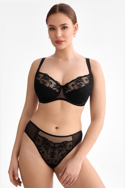 画像4: FIORA black B150 | フルカップ・ワイヤーブラ・セミソフトブラ・大きいサイズ・ブラック| ewabien エヴァビアン【サイズ交換OK】 輸入下着・高級ランジェリー  (4)