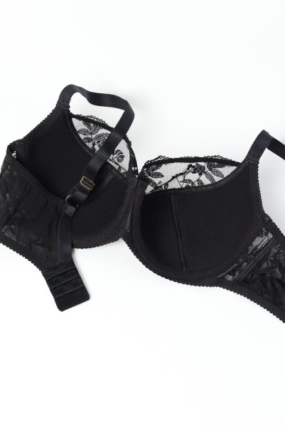 画像10: FIORA black B150 | フルカップ・ワイヤーブラ・セミソフトブラ・大きいサイズ・ブラック| ewabien エヴァビアン【サイズ交換OK】 輸入下着・高級ランジェリー  (10)