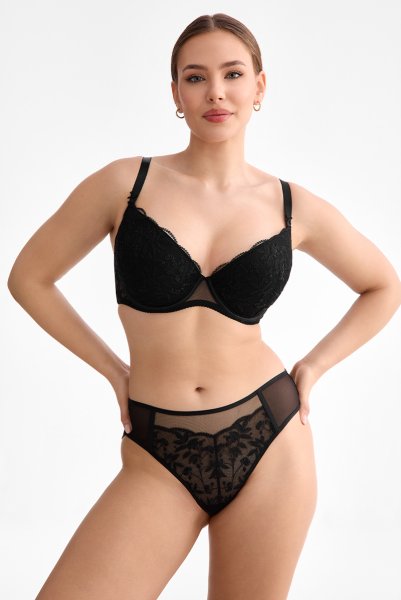 画像4: FIORA black B214 | 3/4カップ・ワイヤーブラ・グラマー向け・すっぴん美乳ブラ・ブラック| ewabien エヴァビアン【サイズ交換OK】 輸入下着・高級ランジェリー  (4)