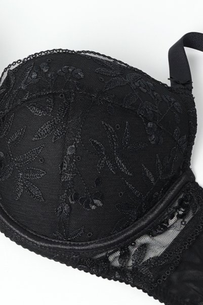 画像8: FIORA black B214 | 3/4カップ・ワイヤーブラ・グラマー向け・すっぴん美乳ブラ・ブラック| ewabien エヴァビアン【サイズ交換OK】 輸入下着・高級ランジェリー  (8)