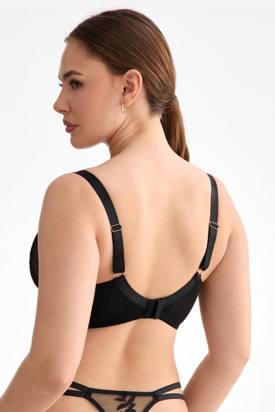 画像3: FIORA black B136 ｜フルカップ・グラマー向け・パッドなし・ワイヤーブラ・一枚レース・ブラック| ewabien エヴァビアン【サイズ交換OK・メール便対象】 輸入下着・高級ランジェリー  (3)