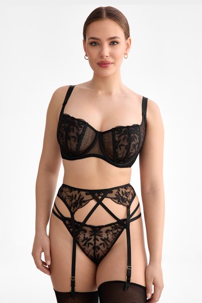 画像5: FIORA black-C606 |ガーターベルト・ブラック | ewabien エヴァビアン【サイズ交換OK・メール便対象】輸入下着・高級ランジェリー  (5)