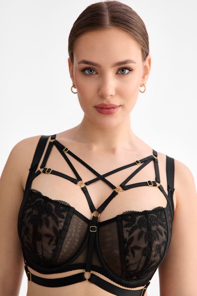 画像8: FIORA black-HN |ボディハーネス・ブラック | ewabien エヴァビアン【サイズ交換NG・メール便対象】輸入下着・高級ランジェリー  (8)