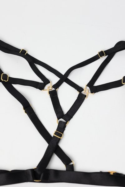 画像12: FIORA black-HN |ボディハーネス・ブラック | ewabien エヴァビアン【サイズ交換NG・メール便対象】輸入下着・高級ランジェリー  (12)