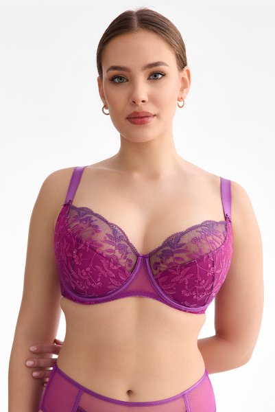 画像2: FIORA fuchsia B150 | フルカップ・ワイヤーブラ・セミソフトブラ・大きいサイズ・紫・ピンク| ewabien エヴァビアン【サイズ交換OK】 輸入下着・高級ランジェリー  (2)