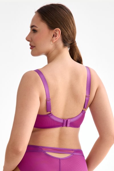 画像3: FIORA fuchsia B150 | フルカップ・ワイヤーブラ・セミソフトブラ・大きいサイズ・紫・ピンク| ewabien エヴァビアン【サイズ交換OK】 輸入下着・高級ランジェリー  (3)