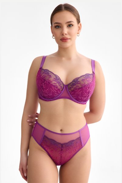 画像4: FIORA fuchsia B150 | フルカップ・ワイヤーブラ・セミソフトブラ・大きいサイズ・紫・ピンク| ewabien エヴァビアン【サイズ交換OK】 輸入下着・高級ランジェリー  (4)