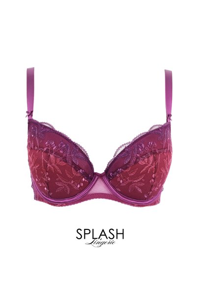 画像1: FIORA fuchsia B214 | 3/4カップ・ワイヤーブラ・グラマー向け・すっぴん美乳ブラ・紫・ピンク| ewabien エヴァビアン【サイズ交換OK】 輸入下着・高級ランジェリー  (1)