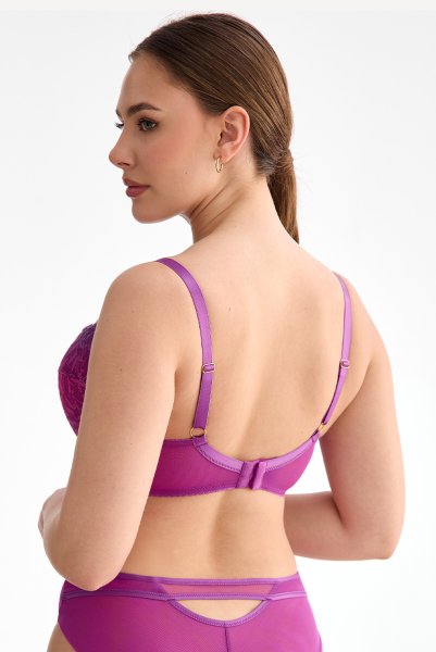 画像3: FIORA fuchsia B214 | 3/4カップ・ワイヤーブラ・グラマー向け・すっぴん美乳ブラ・紫・ピンク| ewabien エヴァビアン【サイズ交換OK】 輸入下着・高級ランジェリー  (3)