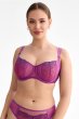 画像2: FIORA fuchsia B136 ｜フルカップ・グラマー向け・パッドなし・ワイヤーブラ・一枚レース・紫・ピンク| ewabien エヴァビアン【サイズ交換OK・メール便対象】 輸入下着・高級ランジェリー  (2)