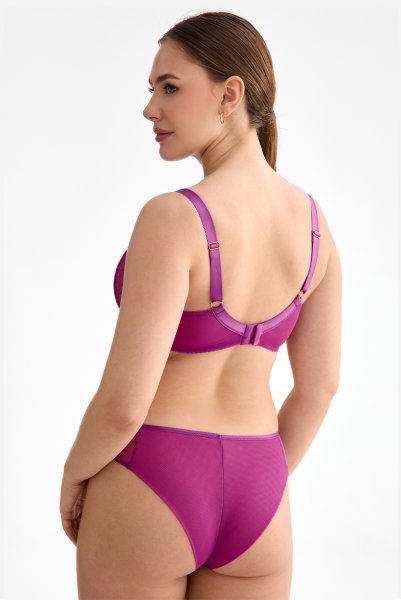 画像5: FIORA fuchsia B136 ｜フルカップ・グラマー向け・パッドなし・ワイヤーブラ・一枚レース・紫・ピンク| ewabien エヴァビアン【サイズ交換OK・メール便対象】 輸入下着・高級ランジェリー  (5)