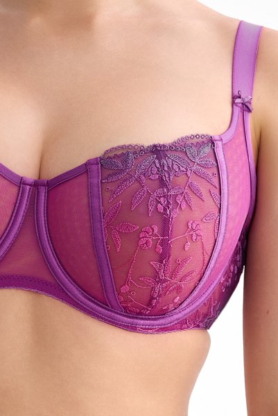 画像6: FIORA fuchsia B136 ｜フルカップ・グラマー向け・パッドなし・ワイヤーブラ・一枚レース・紫・ピンク| ewabien エヴァビアン【サイズ交換OK・メール便対象】 輸入下着・高級ランジェリー  (6)