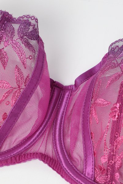 画像10: FIORA fuchsia B136 ｜フルカップ・グラマー向け・パッドなし・ワイヤーブラ・一枚レース・紫・ピンク| ewabien エヴァビアン【サイズ交換OK・メール便対象】 輸入下着・高級ランジェリー  (10)