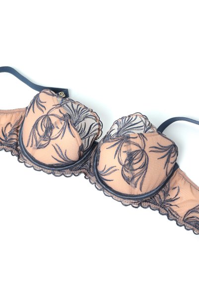 画像7: PALMER blue B150 | フルカップ・ワイヤーブラ・セミソフトブラ・大きいサイズ・ブルー×ベージュ| ewabien エヴァビアン【サイズ交換OK】 輸入下着・高級ランジェリー  (7)