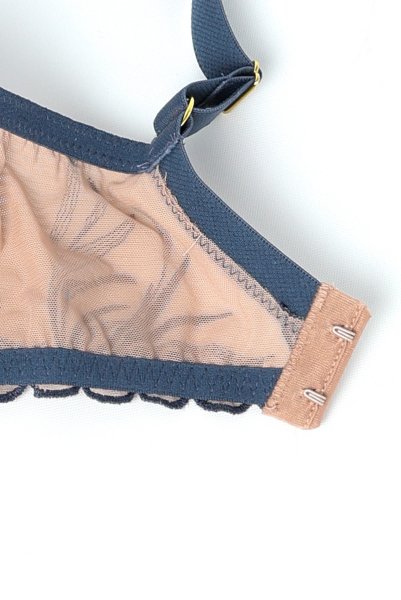 画像11: PALMER blue B150 | フルカップ・ワイヤーブラ・セミソフトブラ・大きいサイズ・ブルー×ベージュ| ewabien エヴァビアン【サイズ交換OK】 輸入下着・高級ランジェリー  (11)