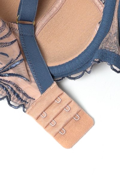 画像12: PALMER blue B150 | フルカップ・ワイヤーブラ・セミソフトブラ・大きいサイズ・ブルー×ベージュ| ewabien エヴァビアン【サイズ交換OK】 輸入下着・高級ランジェリー  (12)