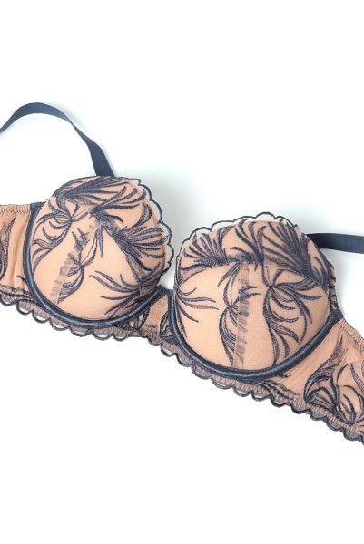 画像7: PALMER blue B214 | 3/4カップ・ワイヤーブラ・グラマー向け・すっぴん美乳ブラ・ブルー×ベージュ| ewabien エヴァビアン【サイズ交換OK】 輸入下着・高級ランジェリー  (7)