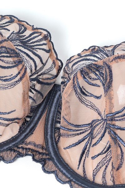 画像10: PALMER blue B161 | フルカップ・パッドなし・ワイヤーブラ・一枚レース・大きいサイズ・ブルー×ベージュ | ewabien エヴァビアン【サイズ交換OK・メール便対象】 輸入下着・高級ランジェリー  (10)