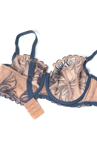 画像11: PALMER blue B161 | フルカップ・パッドなし・ワイヤーブラ・一枚レース・大きいサイズ・ブルー×ベージュ | ewabien エヴァビアン【サイズ交換OK・メール便対象】 輸入下着・高級ランジェリー  (11)