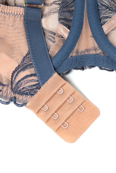 画像13: PALMER blue B161 | フルカップ・パッドなし・ワイヤーブラ・一枚レース・大きいサイズ・ブルー×ベージュ | ewabien エヴァビアン【サイズ交換OK・メール便対象】 輸入下着・高級ランジェリー  (13)