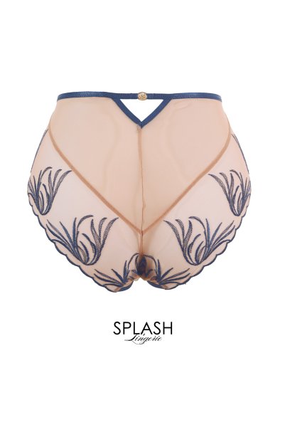 画像2: PALMER blue C125 | ハイウエストショーツ・シースルー・ブルー×ベージュ  | ewabien エヴァビアン【サイズ交換NG・メール便対象】輸入下着・高級ランジェリー  (2)