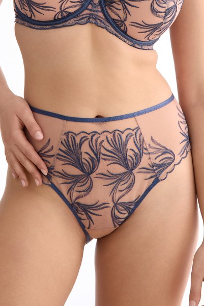 画像3: PALMER blue C125 | ハイウエストショーツ・シースルー・ブルー×ベージュ  | ewabien エヴァビアン【サイズ交換NG・メール便対象】輸入下着・高級ランジェリー  (3)