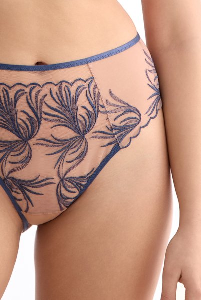 画像7: PALMER blue C125 | ハイウエストショーツ・シースルー・ブルー×ベージュ  | ewabien エヴァビアン【サイズ交換NG・メール便対象】輸入下着・高級ランジェリー  (7)