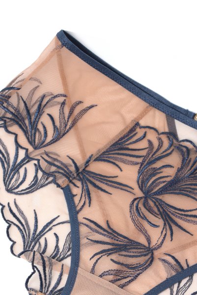 画像11: PALMER blue C125 | ハイウエストショーツ・シースルー・ブルー×ベージュ  | ewabien エヴァビアン【サイズ交換NG・メール便対象】輸入下着・高級ランジェリー  (11)