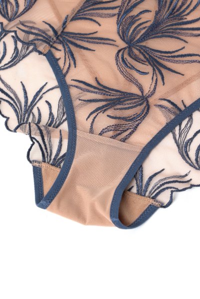 画像12: PALMER blue C125 | ハイウエストショーツ・シースルー・ブルー×ベージュ  | ewabien エヴァビアン【サイズ交換NG・メール便対象】輸入下着・高級ランジェリー  (12)