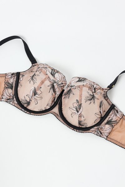 画像8: SALMA beige B161 | フルカップ・パッドなし・ワイヤーブラ・一枚レース・大きいサイズ・ベージュ | ewabien エヴァビアン【サイズ交換OK・メール便対象】 輸入下着・高級ランジェリー  (8)