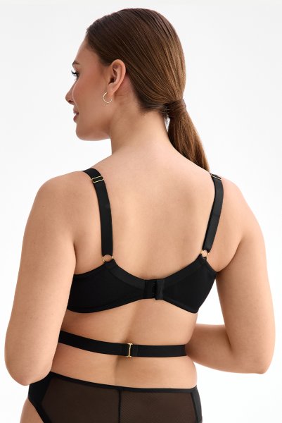 画像3: EMMA black B136 ｜フルカップ・グラマー向け・パッドなし・ワイヤーブラ・一枚レース・ブラック| ewabien エヴァビアン【サイズ交換OK・メール便対象】 輸入下着・高級ランジェリー  (3)