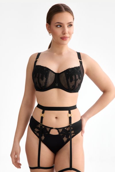 画像4: EMMA black B136 ｜フルカップ・グラマー向け・パッドなし・ワイヤーブラ・一枚レース・ブラック| ewabien エヴァビアン【サイズ交換OK・メール便対象】 輸入下着・高級ランジェリー  (4)