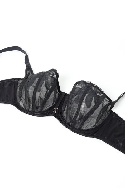 画像8: EMMA black B136 ｜フルカップ・グラマー向け・パッドなし・ワイヤーブラ・一枚レース・ブラック| ewabien エヴァビアン【サイズ交換OK・メール便対象】 輸入下着・高級ランジェリー  (8)