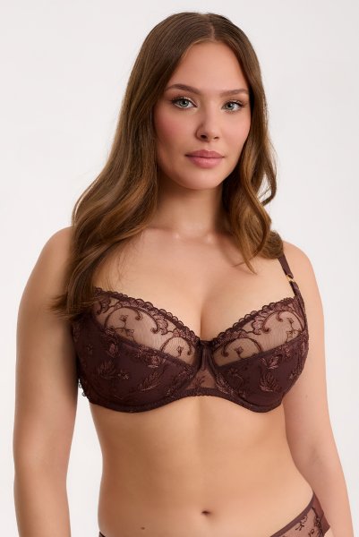 画像2: 【12月発売予定】2026SS|KIRA chocolate B150 | フルカップ・ワイヤーブラ・セミソフトブラ・大きいサイズ・ベージュ| ewabien エヴァビアン (2)