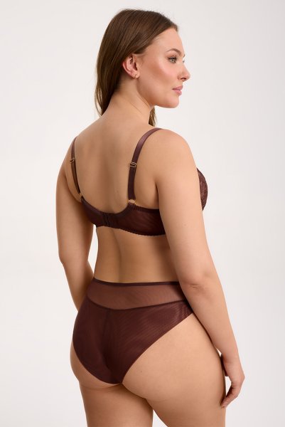 画像4: 【12月発売予定】2026SS|KIRAchocolate B161 | フルカップ・パッドなし・ワイヤーブラ・一枚レース・大きいサイズ・ブラウン | ewabien エヴァビアン (4)