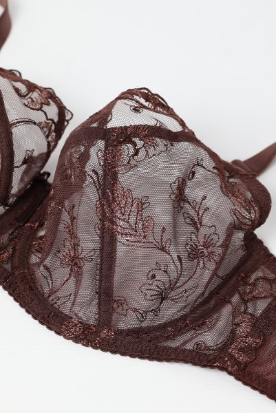 画像8: 【12月発売予定】2026SS|KIRAchocolate B161 | フルカップ・パッドなし・ワイヤーブラ・一枚レース・大きいサイズ・ブラウン | ewabien エヴァビアン (8)