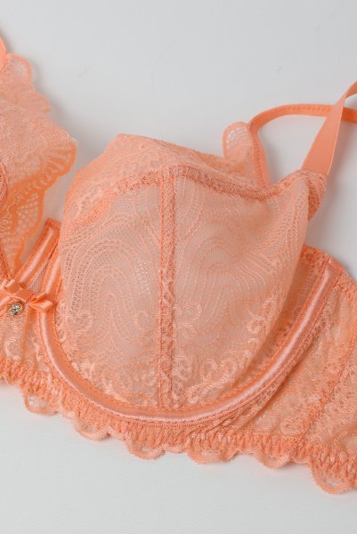 画像9: 【予約受付中】2026SS|MARIBEL peach B161 | フルカップ・パッドなし・ワイヤーブラ・一枚レース・大きいサイズ・ピンク | ewabien エヴァビアン (9)
