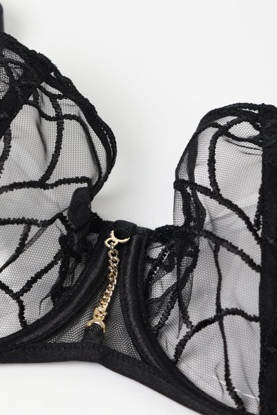 画像10: 【12月発売予定】2026SS|REGINAblack B139 | フルカップ・パッドなし・ワイヤーブラ・一枚レース・大きいサイズ・ブラック | ewabien エヴァビアン (10)
