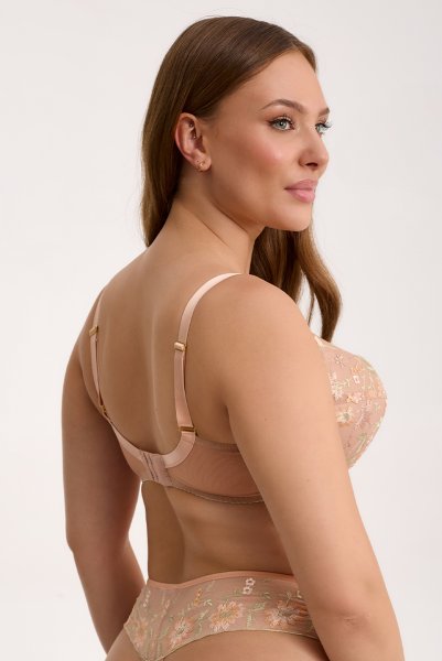 画像2: 【予約受付中】2026SS|TRINI beige B161 | フルカップ・パッドなし・ワイヤーブラ・一枚レース・大きいサイズ・ベージュ | ewabien エヴァビアン (2)