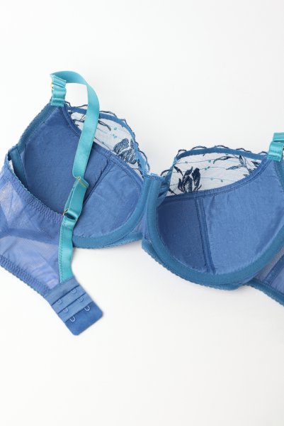 画像10: 【予約受付中】2026SS|NURIA blue B150 | フルカップ・ワイヤーブラ・セミソフトブラ・大きいサイズ・ブルー| ewabien エヴァビアン (10)
