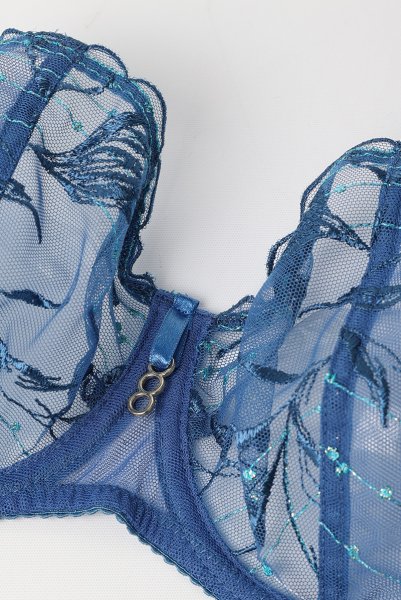 画像10: 【予約受付中】2026SS|NURIA blue B139 | フルカップ・パッドなし・ワイヤーブラ・一枚レース・大きいサイズ・ブルー | ewabien エヴァビアン (10)