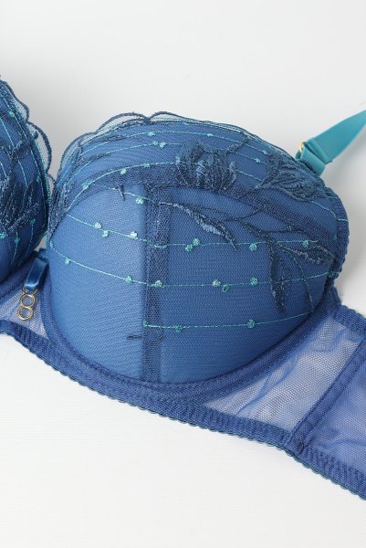 画像8: 【予約受付中】2026SS|NURIA blue B214 | 3/4カップ・ワイヤーブラ・グラマー向け・ブルー| ewabien エヴァビアン (8)