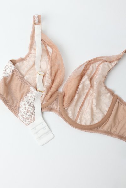 画像10: 【予約受付中】2026SS|LAILA beige B862 | ブラレット・パッドなし・ワイヤーブラ・一枚レース・大きいサイズ・ベージュ | ewabien エヴァビアン (10)