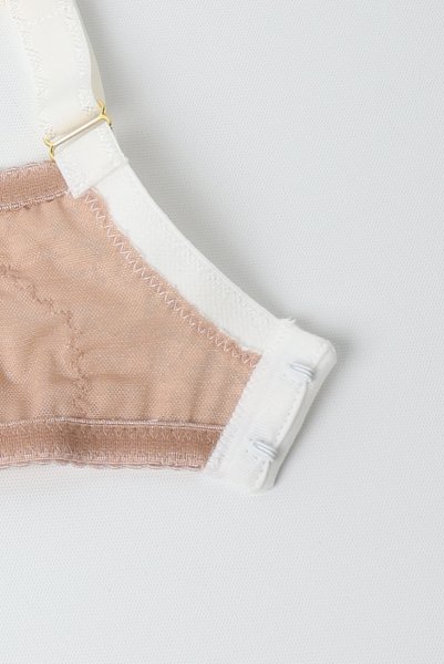 画像12: 【予約受付中】2026SS|LAILA beige B161 | フルカップ・パッドなし・ワイヤーブラ・一枚レース・大きいサイズ・ベージュ | ewabien エヴァビアン (12)